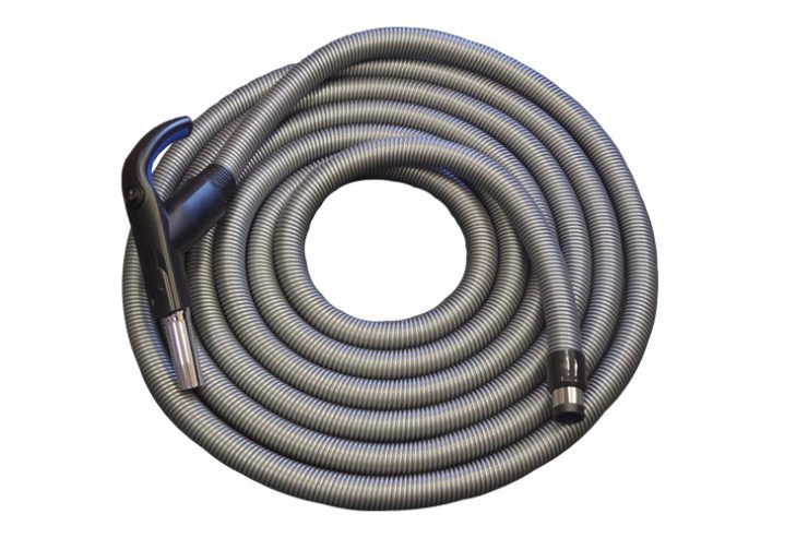 Switched 12 Metre Length 32mm Domestic Silver Ducted Vacuum Hose Complete