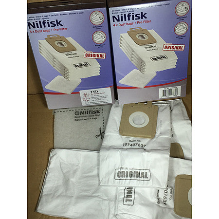 Nilfisk Select Superior And Power Synthetic Vacuum Cleaner Dustbags Pack Of 4 - TVD The Vacuum Doctor