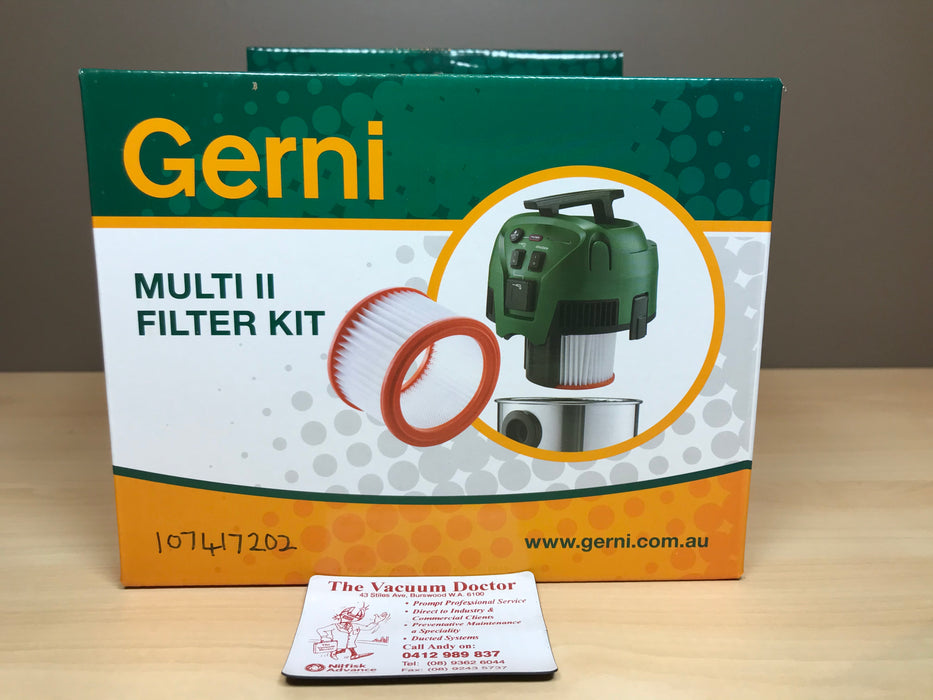 Gerni Multi II Wet and Dry Vacuum Cleaner Poly Filter Cartridge Rinse When Dirty - TVD The Vacuum Doctor