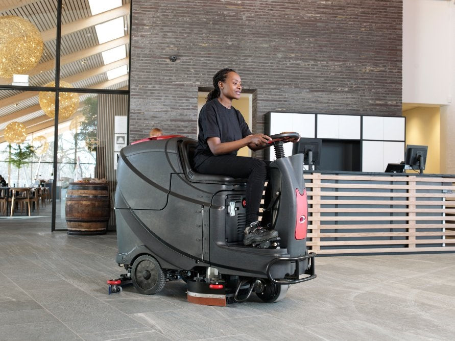Viper AS850R By Nilfisk Mid-Sized 24V Rider Scrubber-Drier With Disc Brush Scrubbing Deck