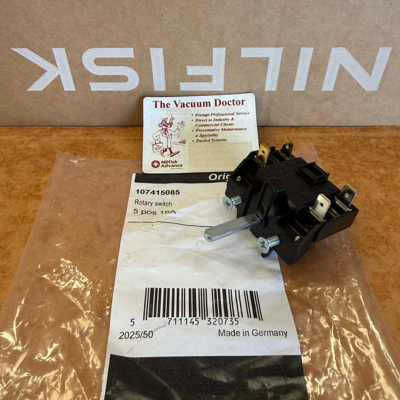 Nilfisk Attix 33 and 44 and VHS42 Wet And Dry Vacuum Cleaner 240V 16Amp 5 POS Rotary Cam Switch
