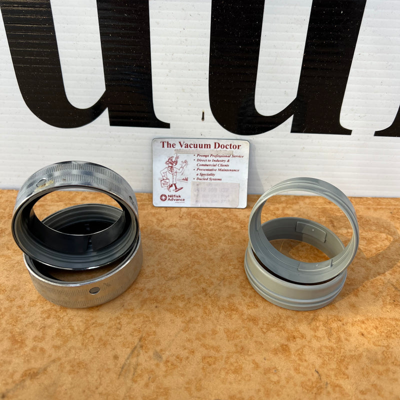 Nilfisk and Tellus Industrial Vacuum Cleaner 50mm Wand Silver Knurled Locking Ring ONE ONLY!