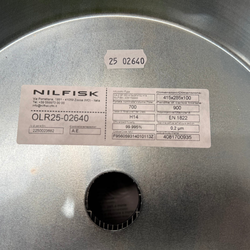 Nilfisk S2 and S3 and T22 and T40 and T75 and VHB436 and SP103B and SP304WP Industrial Vacuum Cleaner Absolute HEPA 14 Filter