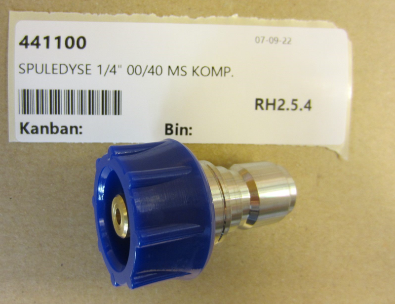 NilfiskFood Ecolab Blue Quick Release Stainless Steel Tornado Nozzle 25/30 Complete