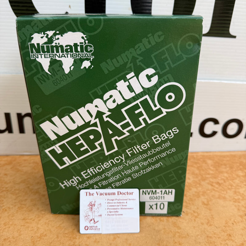 Numatic RSB150NXH and RucSac Vac HEPA-FLO Backpack Vacuum Cleaner Synthetic Dustbags Box Of 10