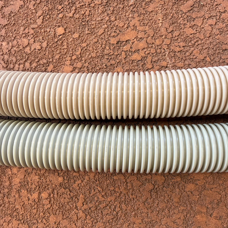 12 Metre Length 32mm Premium Domestic Greeny-Grey Ducted Vacuum Hose Complete - The Vacuum Doctor