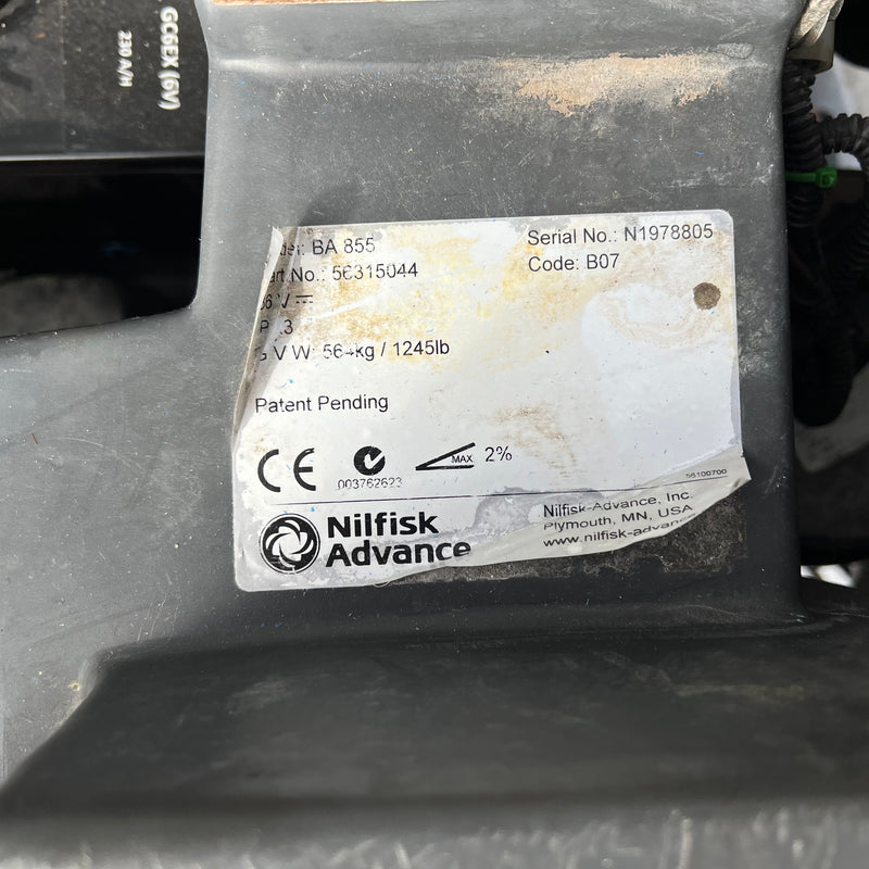 Secondhand Nilfisk BA855 36V Battery Operated Automatic Floor Scrubber Drier AS IS