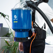 New Series Lighter PACVAC Superpro Backpack Commercial Vacuum Cleaner 1000W Single Stage Flow Thru Motor - The Vacuum Doctor