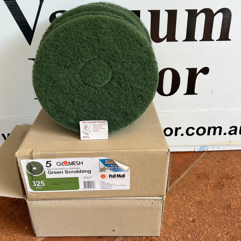 Glomesh 525mm GREEN Heavy Duty Floor Stripping And Polisher Pads BOX of 5 - The Vacuum Doctor