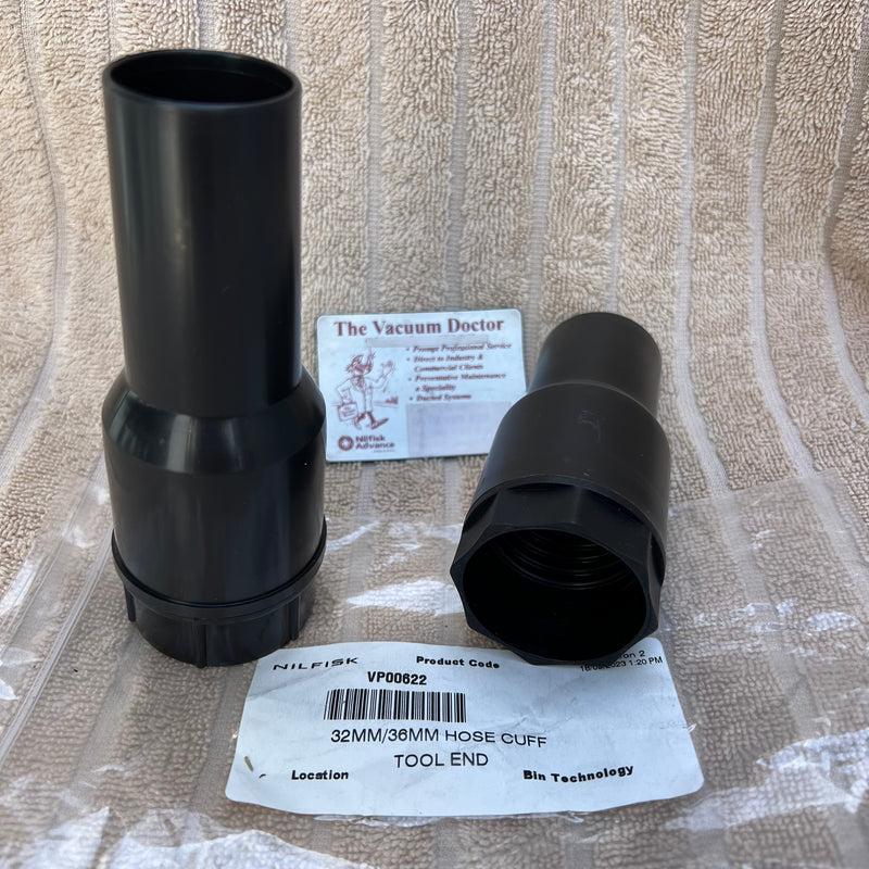 36mm Tapered Screw-On Plastic Hose Cuff For 32mm Hose Usually Used With Uprights and Wet Dry Vacuums