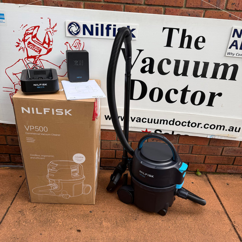 Nilfisk VP500 36V Li-ion Battery Powered HEPA Filtered Vacuum Cleaner Up To 55 mins Run-time - FREE Aussie Delivery!