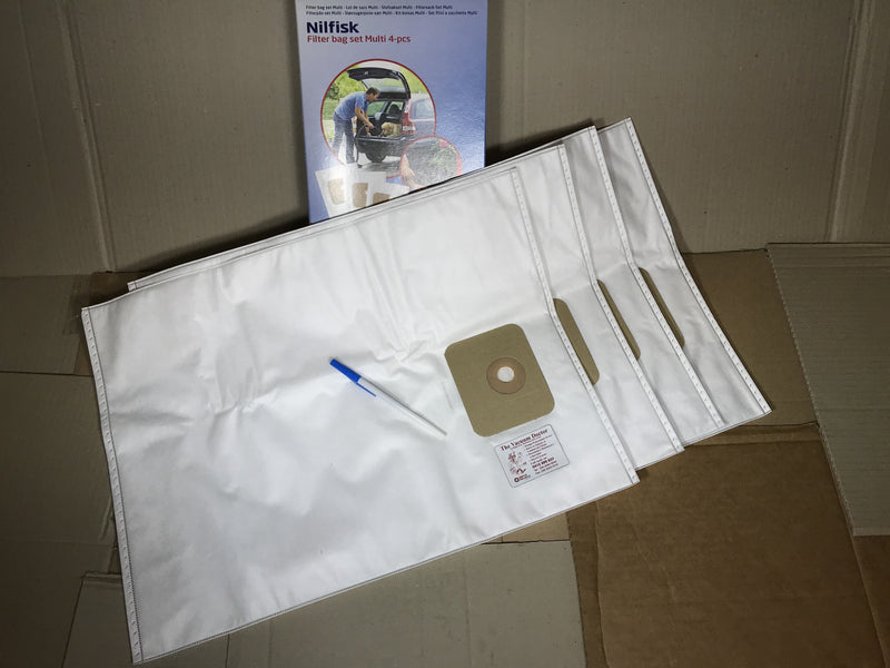Nilfisk Multi 20 Wet and Dry Vacuum Cleaner Synthetic Dustbags Box of 4 - TVD The Vacuum Doctor
