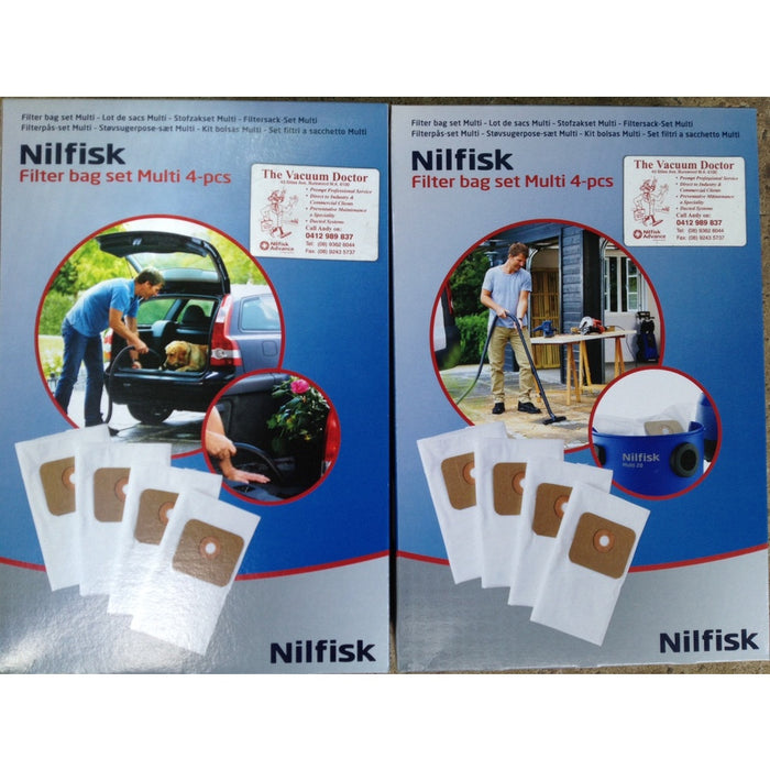 Nilfisk Multi 20 Wet and Dry Vacuum Cleaner Synthetic Dustbags Box of 4 - TVD The Vacuum Doctor