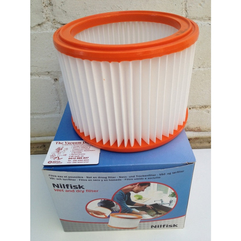 Nilfisk Multi 20 Wet and Dry Vacuum Cleaner Poly Filter Cartridge Rinse when Dirty - TVD The Vacuum Doctor
