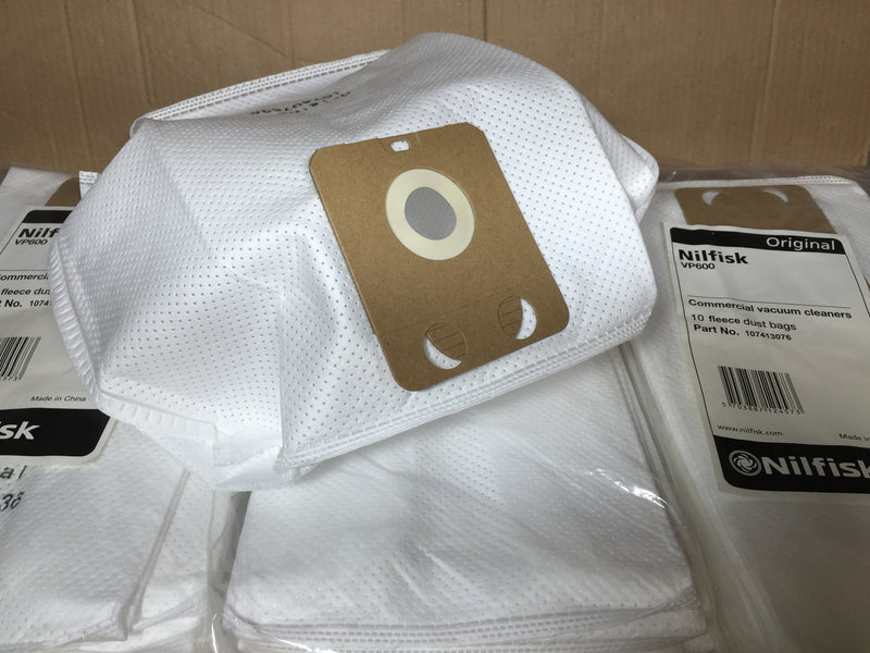 Nilfisk VP600 Synthetic Commercial Vacuum Cleaner Dustbags Packet Of Ten - TVD The Vacuum Doctor