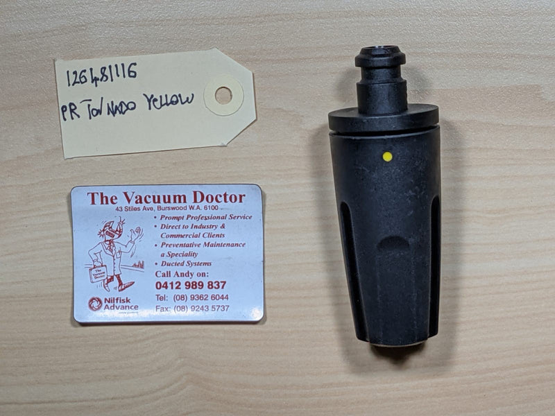 Nilfisk Pressure Washer Click and Clean 150 Bar Tornado Nozzle With Yellow Dot