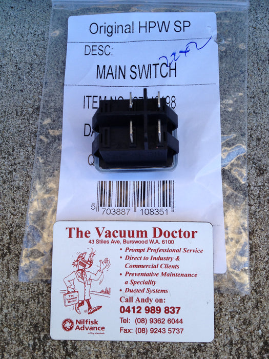 Gerni Classic 120.3 and 125.3 Domestic Use Pressure Washer Main Switch - TVD The Vacuum Doctor