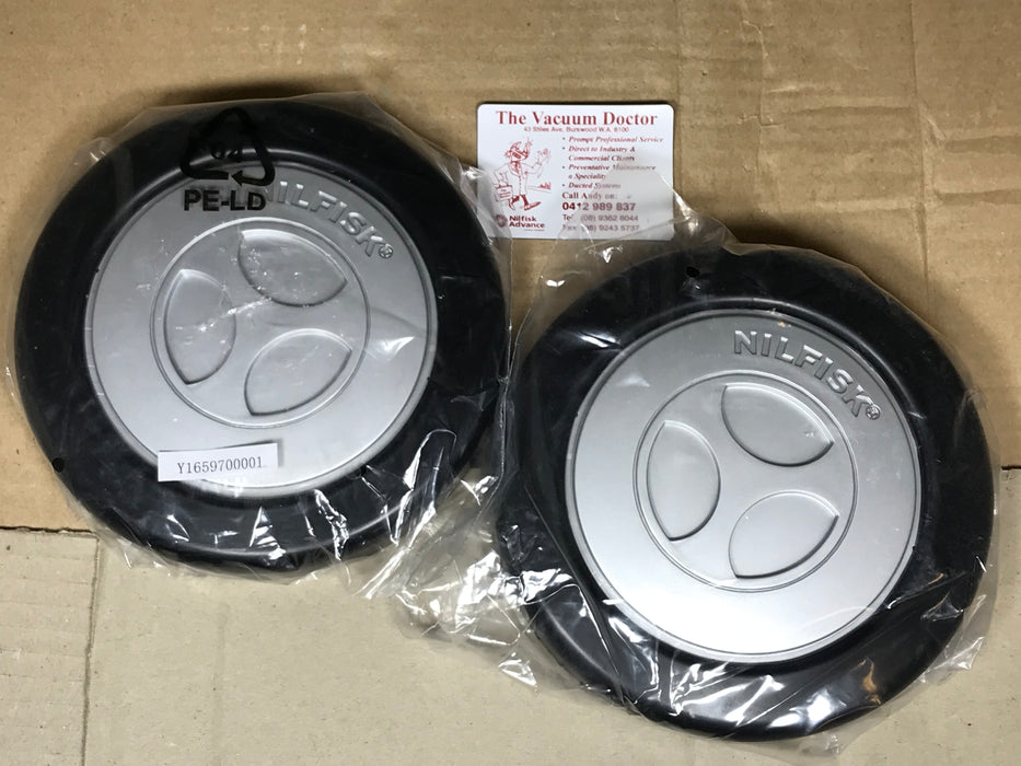 Nilfisk ACTION A100 A200 A300 and A400 Vacuum Cleaner PAIR Rear Wheels - TVD The Vacuum Doctor