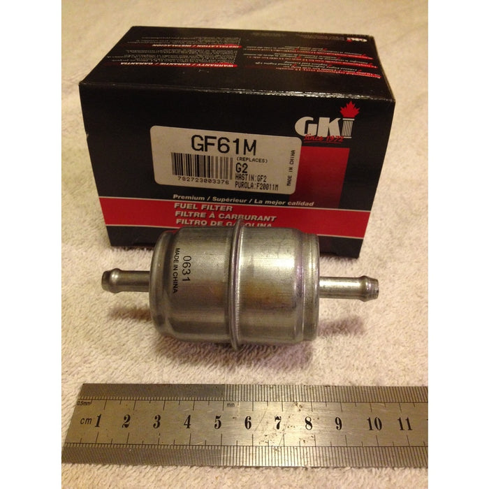 GKI Manufactured 5/16 In-line Combustion Engine Fuel Filter GF61M - The Vacuum Doctor