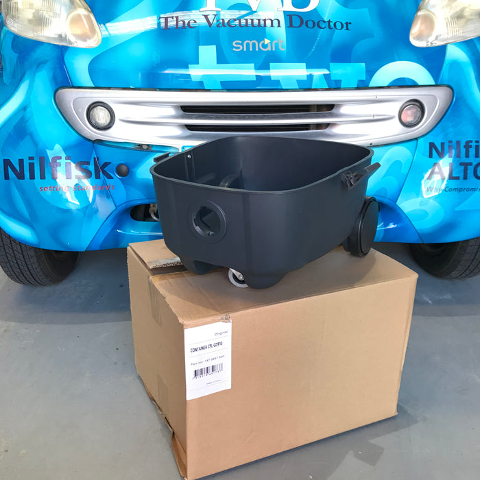 Nilfisk GD910 and Saltix 3 Commercial Vacuum Cleaner Base Container Complete With Clips And Wheels