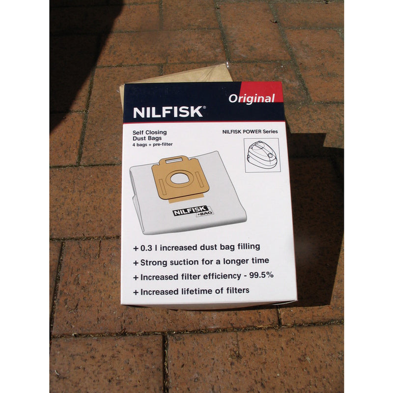 Nilfisk Power P40 Self-closing Synthetic Dustbags Pack Of 4 USE 107407639 - TVD The Vacuum Doctor