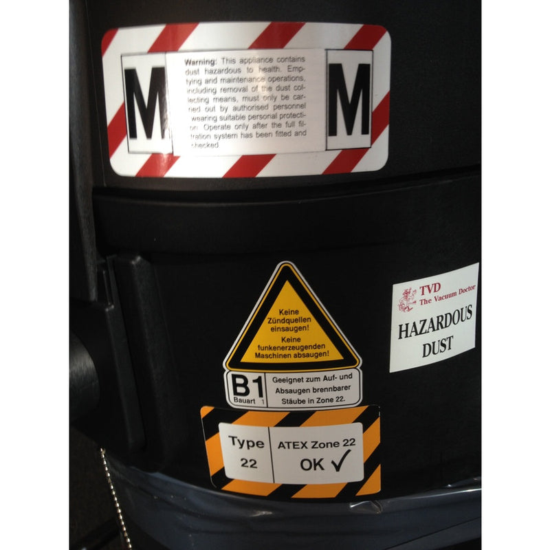 Nilfisk IVB 7X ATEX Zone 22 Safety VacuumCleaner For M Class Dusts UNAVAILABLE - TVD The Vacuum Doctor