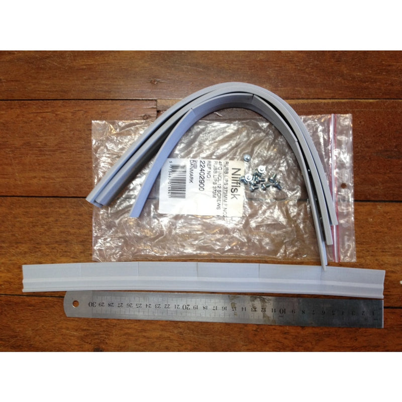 Nilfisk and Tellus Industrial Vacuum Fixed Floor Nozzle Grey 373mm Rubber Lip Kit - TVD The Vacuum Doctor