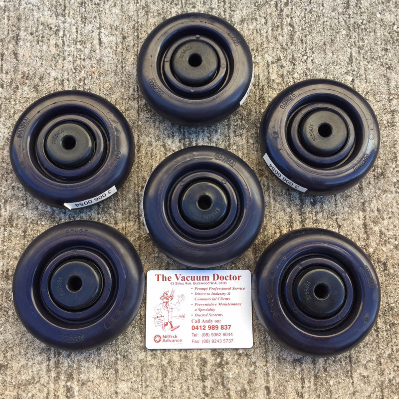 Nilfisk Beautifully Smooth 80mm x 25mm Tough Plastic Resin Wheel Probably For Squeegee Fenders - TVD The Vacuum Doctor