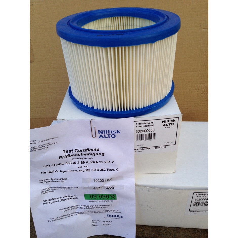 Nilfisk IVB3H and NilfiskAlto Attix 3 Type H Vacuum Pleated Filter — TVD (The Vacuum Doctor)