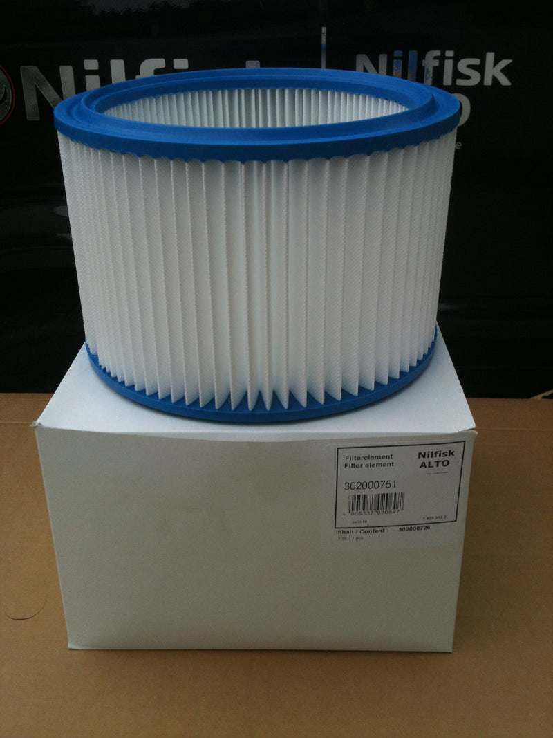 Nilfisk-Alto Attix and IVB5 and IVB7 TYPE M PET Pleated Filter Cartridge - TVD The Vacuum Doctor