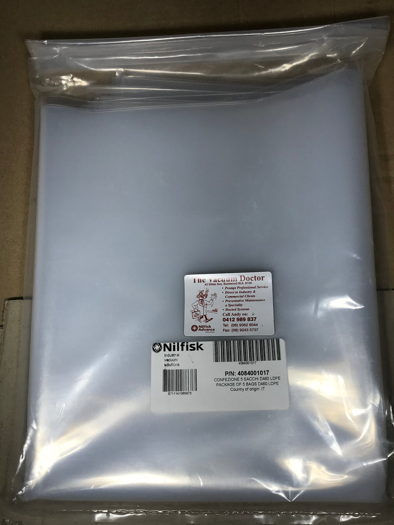 NilfiskCFM Longopac (Easy Disposal Or Packaging) Vacuum Bags 5 Pack - TVD The Vacuum Doctor
