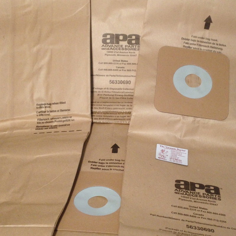 Nilfisk GU700A and Advance XP28 Carpetriever Commercial Vacuum Dustbags 6 Pack - TVD The Vacuum Doctor