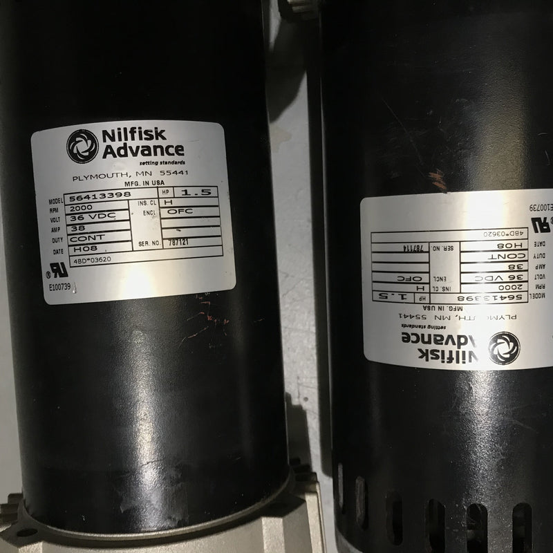 Nilfisk Rider Battery Operated Scrubber 36V DC Cylindrical Deck Brush Drive Motor