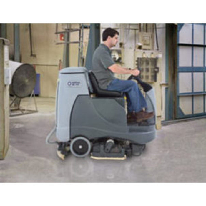 Nilfisk BR755C Battery Operated Rider Floor Scrubber With Cylindrical Deck - TVD The Vacuum Doctor