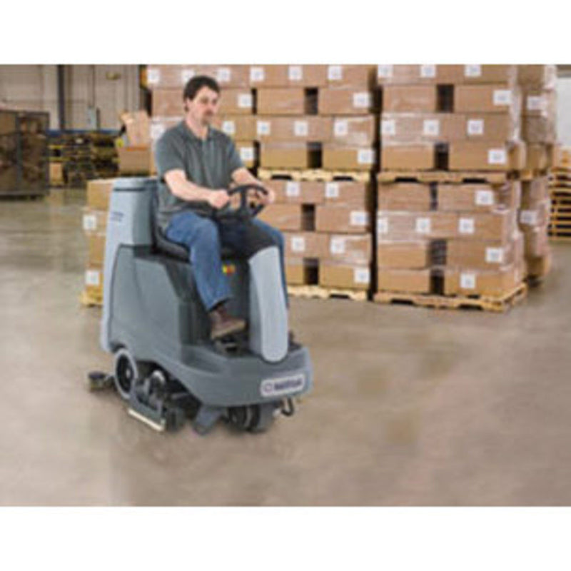 Nilfisk BR755C Battery Operated Rider Floor Scrubber With Cylindrical Deck - TVD The Vacuum Doctor