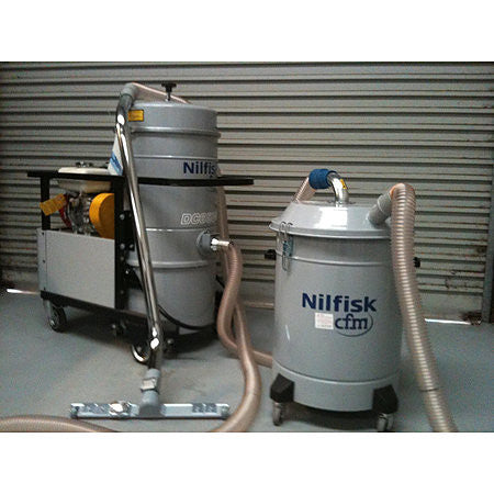 NilfiskCFM 100 Litre Painted Separator Complete With Lid and Clips On Wheels - TVD The Vacuum Doctor