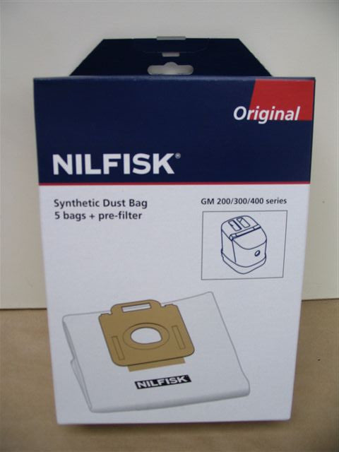 Nilfisk GM200 GM300 and GM400 Dustbags 5 pack NOW OBSOLETE see 107407940 - TVD The Vacuum Doctor