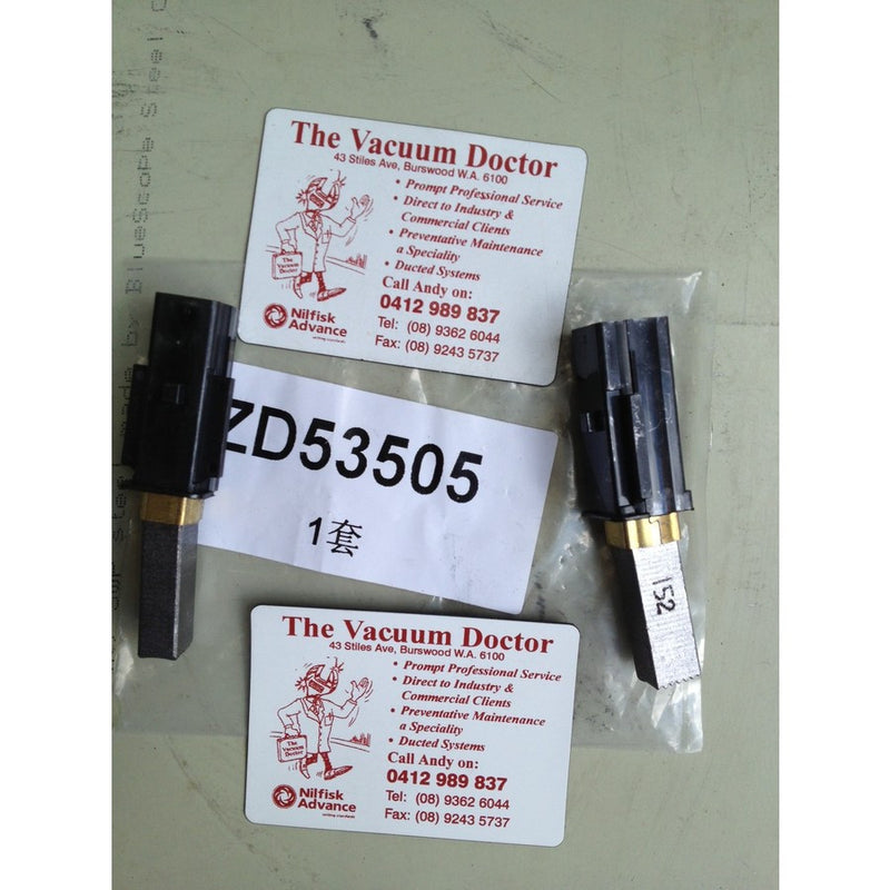 Nilfisk BA600 Scrubber 24 Volt Vacuum Motor Carbon Brush Set Two Brushes - TVD The Vacuum Doctor