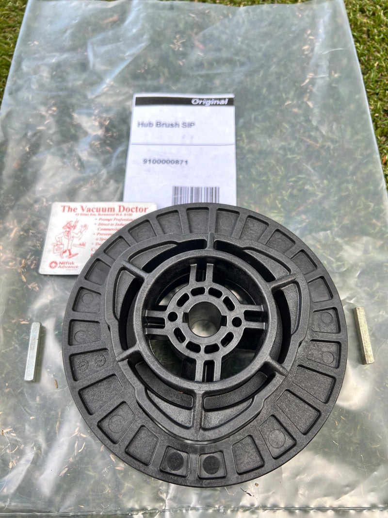 Nilfisk SC401 Auto Floor Scrubber Drier Scrub Brush Pad Holder Hub - No Woodruff Keys Included - The Vacuum Doctor