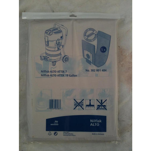 Nilfisk IVB7 and Nilfisk-Alto Attix 7 Vacuum Cleaner Paper Dustbags 5 Pack - The Vacuum Doctor