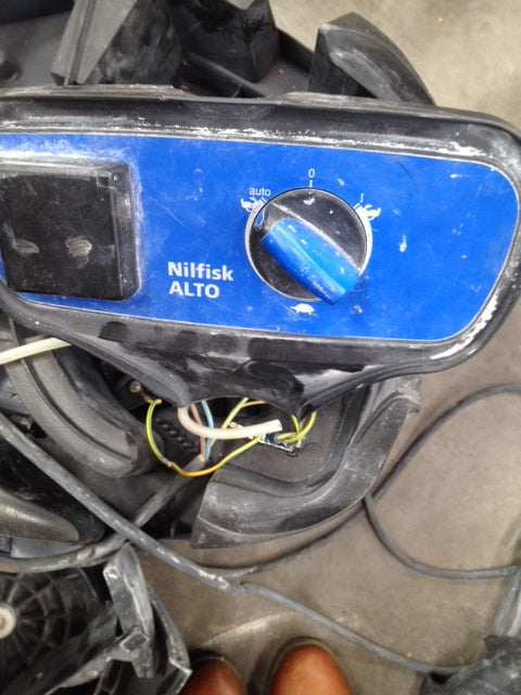 Nilfisk-Alto Attix 5 and 7 XC Wet and Dry Vacuum Cleaner Switch Box Cover With Label - TVD The Vacuum Doctor