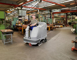 Nilfisk BR1100S Battery Operated Rider Scrubber Complete With Discs and Brushes - TVD The Vacuum Doctor