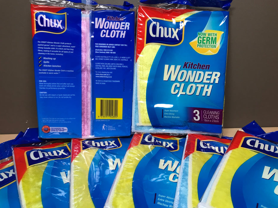 Chux Kitchen ReUsable Wonder Cloths In A Packet Of Three Different Colours - TVD The Vacuum Doctor