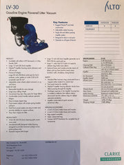 Clarke ALTO LV30 Litter Vac Large Outside Area Vacuum Cleaner Unvailable In Australia - TVD The Vacuum Doctor