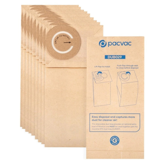 Pacvac Micron 700 Backpack Vacuum Cleaner Paper Dustbags For Cleanrooms Pack of 10