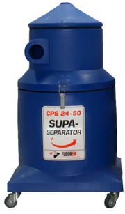 Floorex CPS-2450 50 Litre Moulded Separator Complete With Lid and Clips On Wheels - TVD The Vacuum Doctor