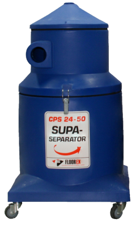 Floorex CPS-2450 50 Litre Moulded Separator Complete With Lid and Clips On Wheels - TVD The Vacuum Doctor