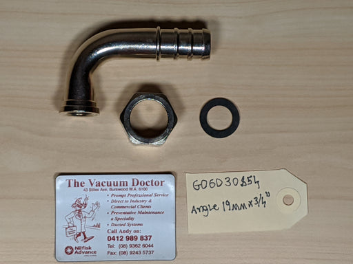 Gerni Stainless Steel Angle Nipple 19mm x three quarter inch - The Vacuum Doctor