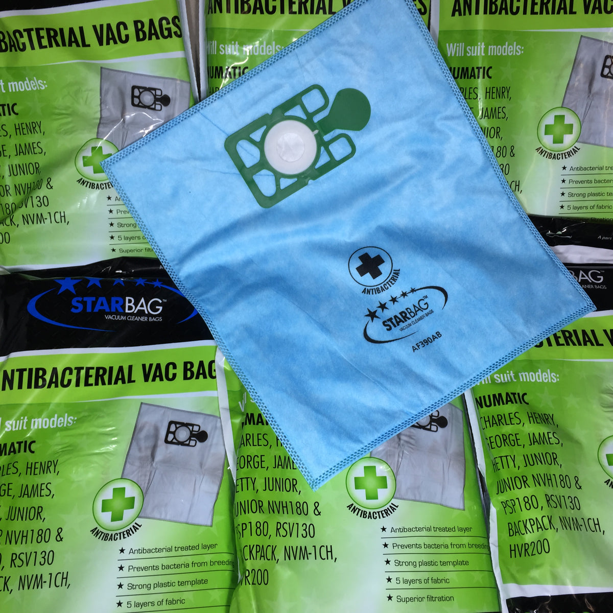 Numatic Style Vacuum Cleaner Synthetic Antibacterial Dustbags 10 Pack — TVD (The Vacuum Doctor)