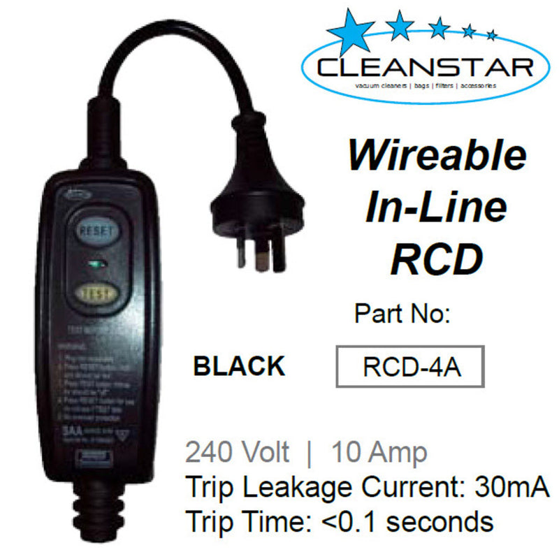 10 AMP In-Line RCD 30 MilliAmp Safety Switch Trips In Less Than Tenth Of A Sec - TVD The Vacuum Doctor